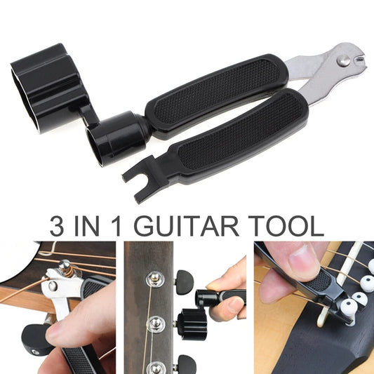 3 in 1 Guitar Peg String Winder + String Pin Puller + String Cutter Guitar Tool Set  Multifunction Guitar Accessories